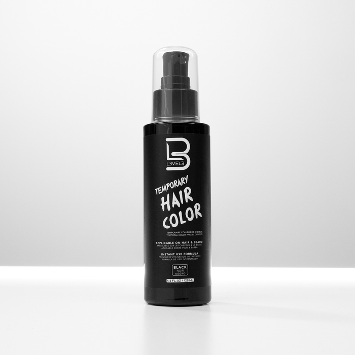 L3VEL3 TEMPORARY BEARD COLOR BLACK - Tekoča črna barva za prekrivanje svetlih dlak in las