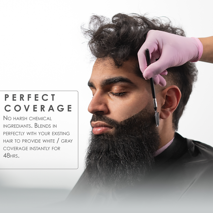 L3VEL3 TEMPORARY BEARD COLOR BLACK - Tekoča črna barva za prekrivanje svetlih dlak in las