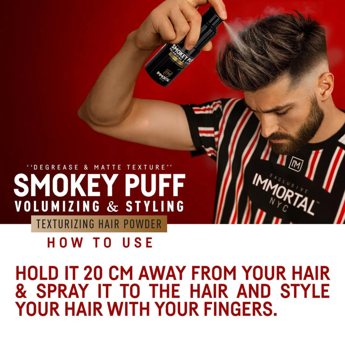 IMMORTAL NYC SMOKEY PUFF VOLUMIZING & STYLING POWDER WAX BLACK - sprej za volumen z mat učinkom