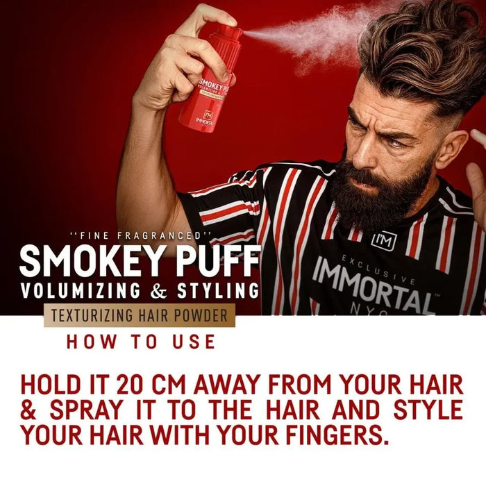IMMORTAL NYC SMOKEY PUFF VOLUMIZING & STYLING POWDER WAX RED - sprej za volumen z mat učinkom