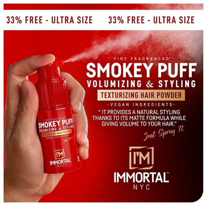IMMORTAL NYC SMOKEY PUFF VOLUMIZING & STYLING POWDER WAX RED - sprej za volumen z mat učinkom