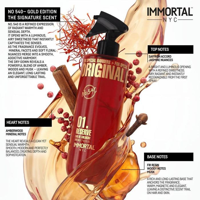 IMMORTAL NYC ORIGINAL EAU DE RESERVE 01 GOLD EDITION COLOGNE 500ML